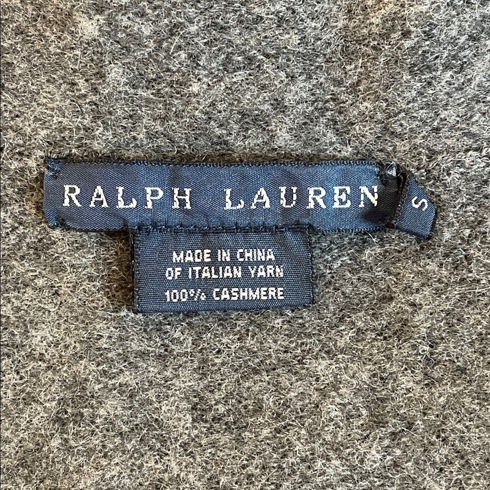 Ralph Lauren 100% Cashmere Gray Turtleneck Peplum Sweater Top Small - Picture 6 of 10